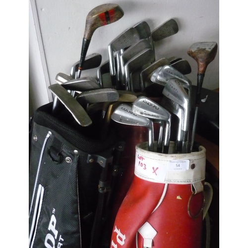 54 - Three sets of golf clubs