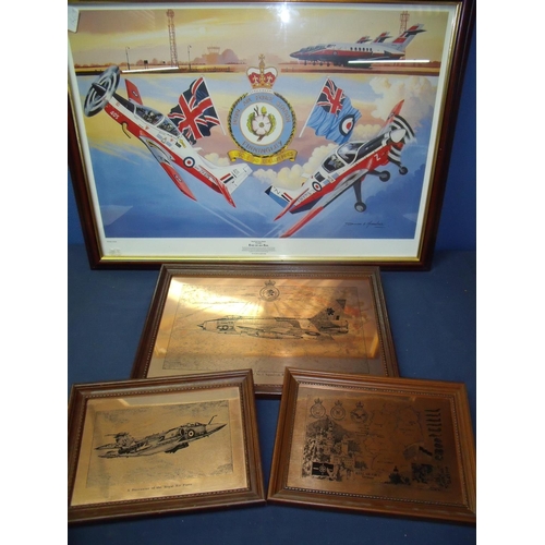 43 - Framed and mounted David Marshall 'End of an Era' Royal Air Force Station Finningley print and three... 
