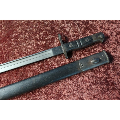 106 - Remington 1913 bayonet with 17 inch blade marked 1913 3 17Remington, with broad arrow mark CCA, two ... 