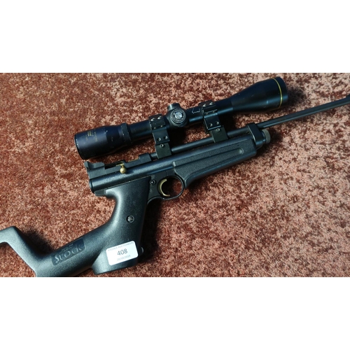 408 - Crossman cut down carbine 2250B .22 air rifle, fitted with Nikko Sterling scope