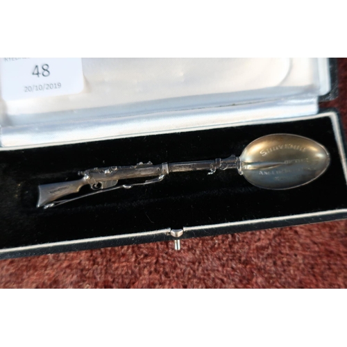 48 - Cased Souvenir of the Anglo-Boer War 1899-1900 Lee Metford London silver hallmarked teaspoon in the ... 