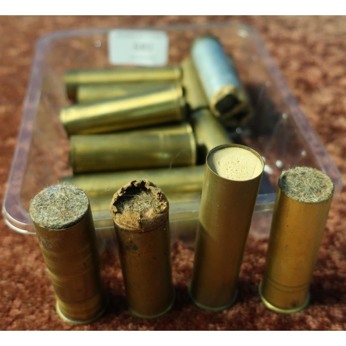 680 - Selection of vintage brass cased 12 bore shotgun cartridges including Eley ejector, F&N, Alcan etc (... 