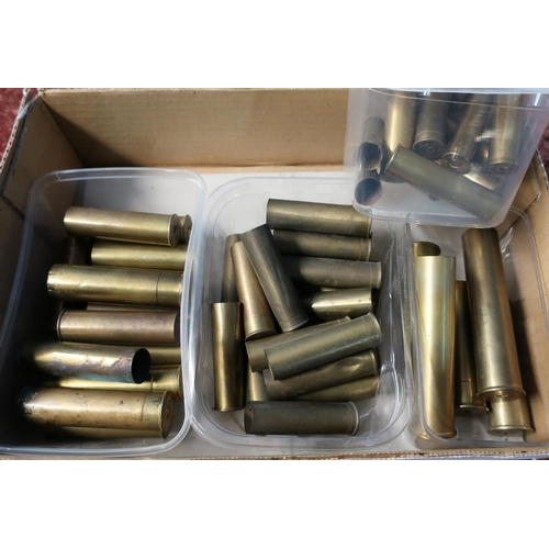 681 - Selection of various assorted shotgun cartridge primed and un-primed brass casings including 24 bore... 