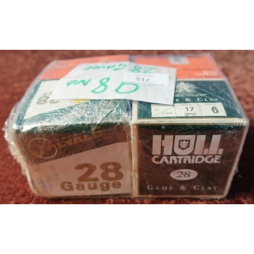 715 - 98 28 bore shotgun cartridges of various manufacturer (shotgun certificate required)