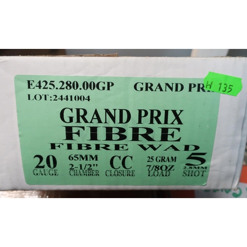 716 - 250 Eley Grand Prix fibre wad 20 bore 2 1/2 inch chambered 25grm 5 shot shotgun cartridges (shotgun ... 