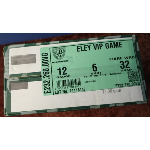 722 - 250 Eley VIP game 12 bore 6 shot 32grm shotgun cartridges (shotgun certificate required)