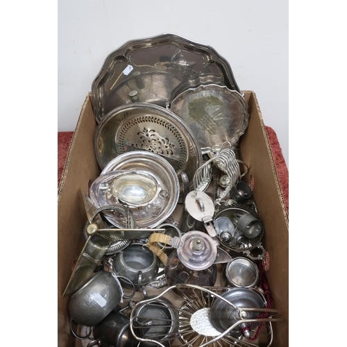 50 - Box containing an extremely large quantity of various silver plated ware