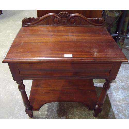 330 - Reproduction mahogany side table with single frieze drawer and undertier