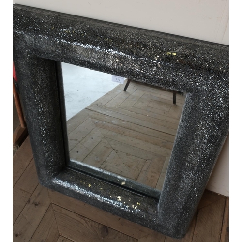 333 - Contemporary wall mirror in crackle glazed frame