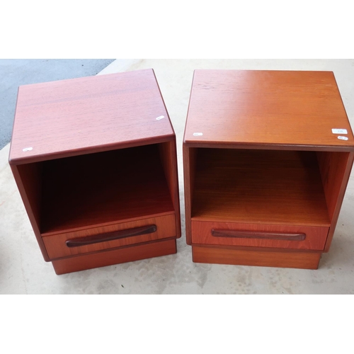 114 - Pair of G Plan style teak bedside cabinets with single drawers