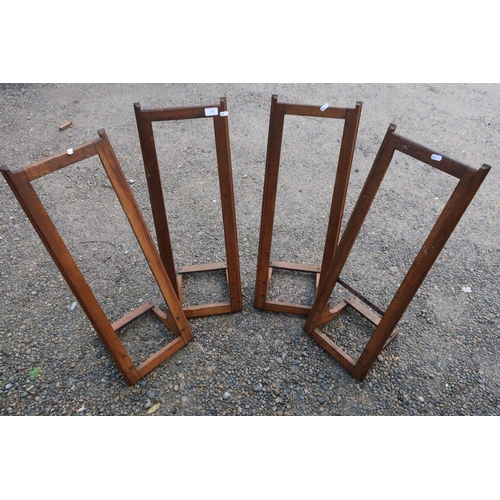 129 - Set of four Edwardian oak rectangular floor stands (27cm x 78cm)