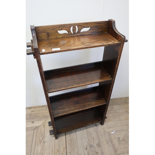 132 - Small oak three tier open bookcase (width 55cm)