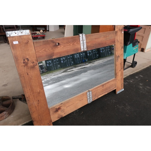 147 - Unusual rustic pallet style mirror (158cm x 115cm)