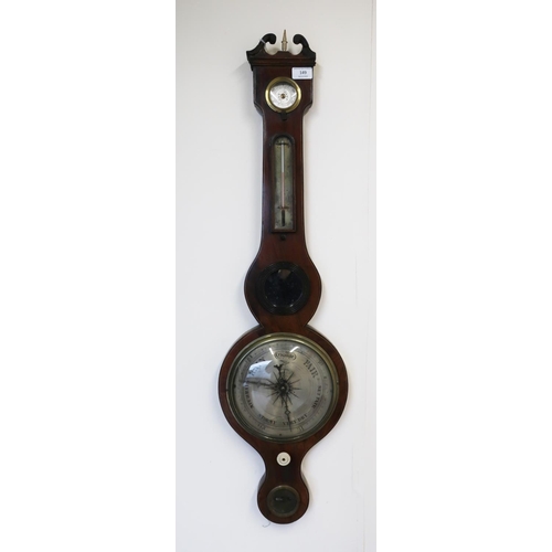 149 - 19th C mahogany wall barometer by F. Gallie Rotherham