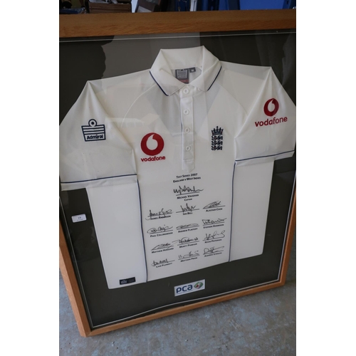 19 - Framed and mounted Professional Cricketers Association England Test Series 2007, England vs West Ind... 