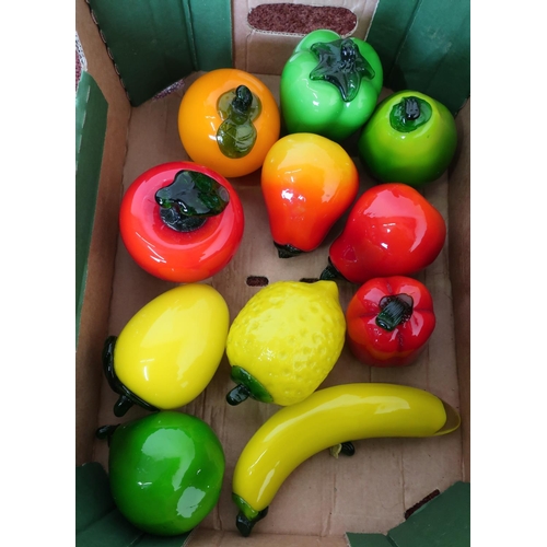 217 - Eleven continental blown glass fruit ornaments