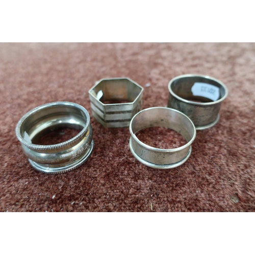 238 - Two silver napkin rings and two others