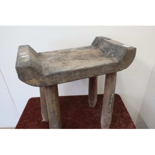 289 - Rustic elm four legged stool