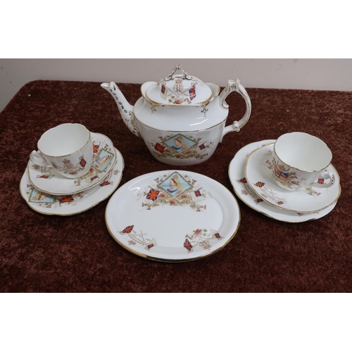 300 - Queen Victoria Diamond Jubilee two place commemorative tea service comprising of teapot, side plates... 