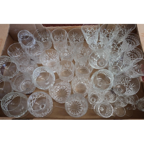 41 - Selection of various cut glass drinking glasses in one box