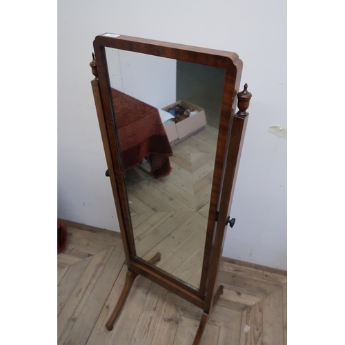 439 - Small mahogany framed Cheval mirror