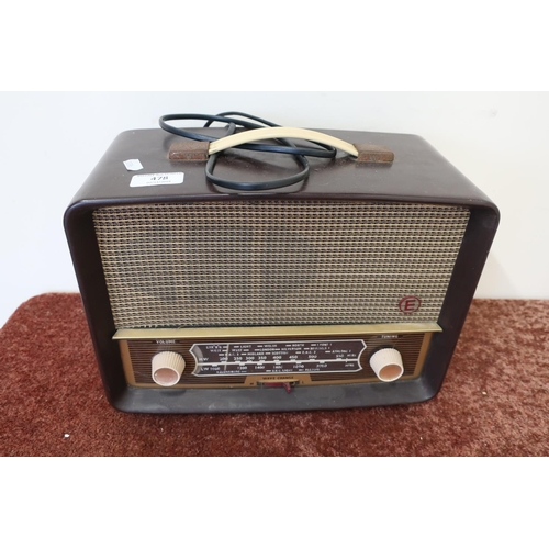 478 - Vintage Bakelite cased Echo 1 radio