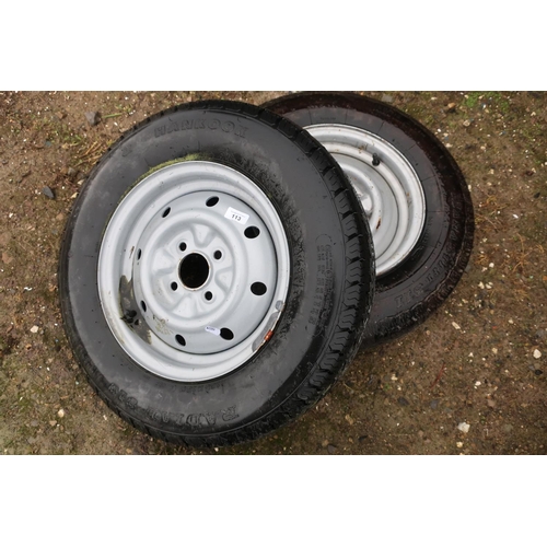 113 - Two wheels and tyres (Hankook Radial 189)
