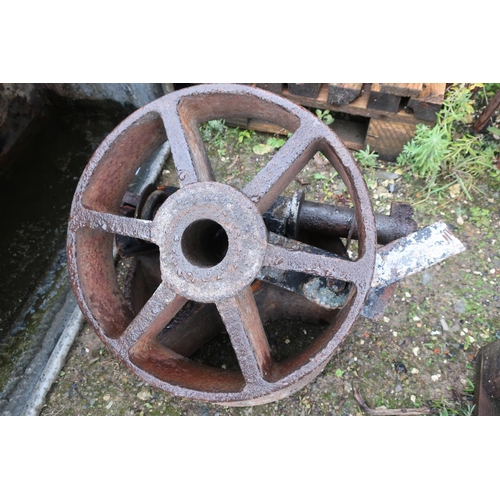 116 - Two cast iron wheels from a Shepherds hut