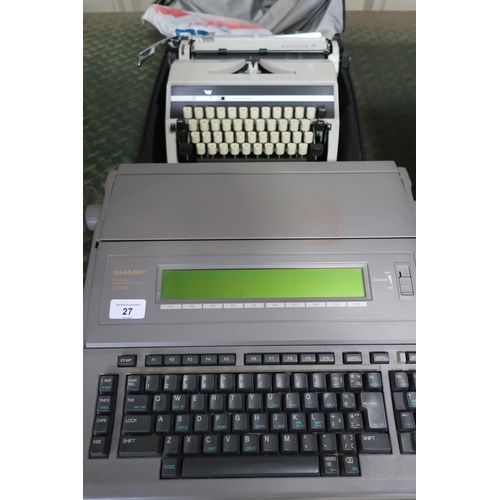 27 - Sharp Personal Word Processor (OL-W20) and a manual Adler typewriter