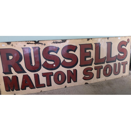 35 - Russells Maltons Stout enamel advertising sign (183.5cm x 60.5cm)