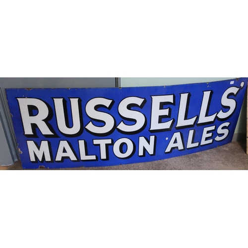 36 - Russells Malton Ales enamel advertising sign (182.5cm x 60.5cm)