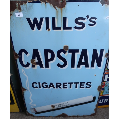46 - Enamel advertising sign for Wills Capstan cigarettes (60.5cm x 91.5cm)