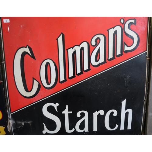 6 - Vintage enamel advertising sign for Colman's Starch (96cm x 91cm)