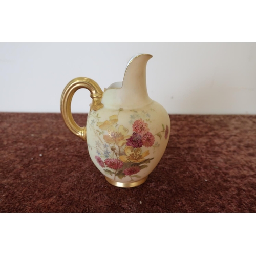 50 - Royal Worcester jug with floral detail No. 1094 RDNO29115 (height 13cm)