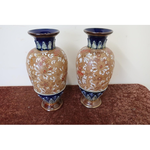 6 - Pair of Royal Doulton, Doulton Slaters, No. 3678 stoneware vases (30cm high)