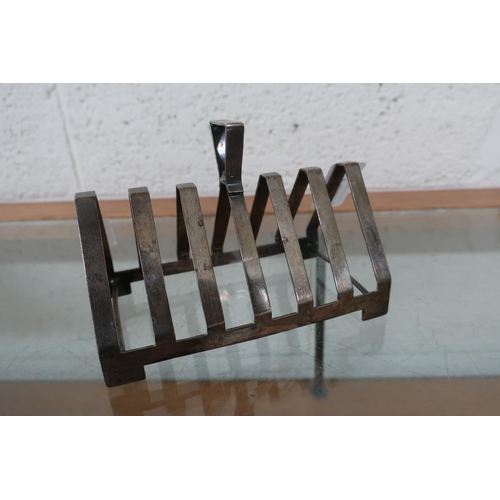 391 - Birmingham silver hallmarked Art Deco style six sectional toast rack