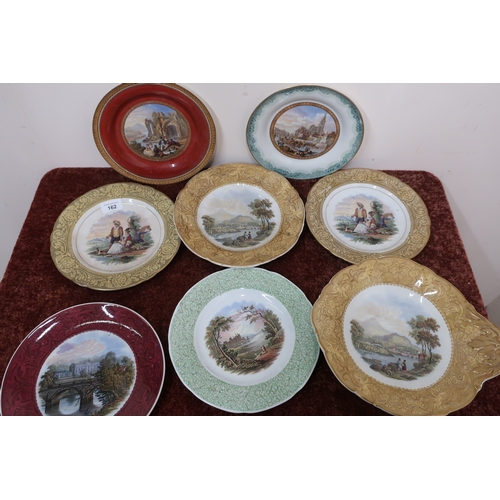 162 - Selection of various assorted Prattware plates, serving comport dishes etc (8)