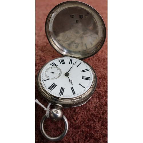 425 - Chester silver hallmarked cased full hunter pocket watch by A.G.Poole, Barton