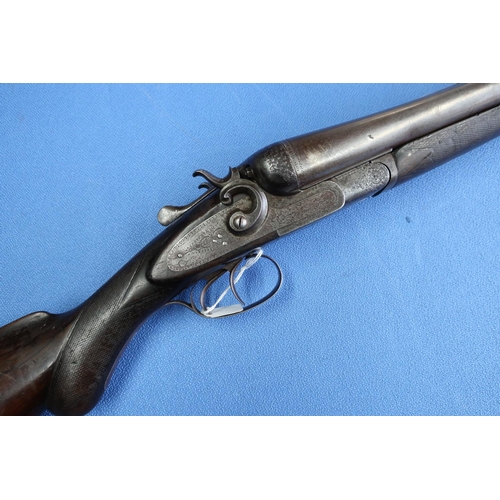 589 - Thomas Bland and Son 12 bore pigeon gun with 30 inch heavy gauge barrels, choke 3/4 3/4 with engrave... 