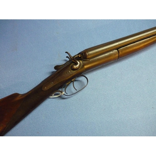 593 - T Page Wood 12 bore hammer gun with 30 inch barrels and 14 1/8 inch stock, serial no. NVN (shotgun c... 