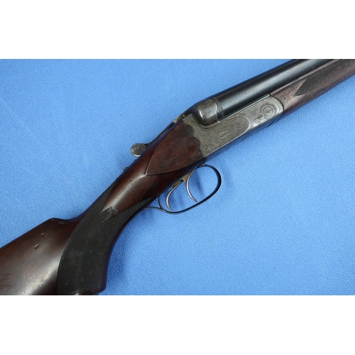 600 - BSW-Suhl 16 bore side by side shotgun with 28 inch barrels and 14 inch pistol grip stock with raised... 
