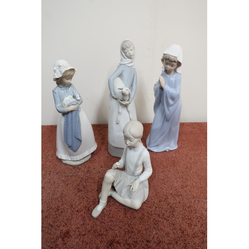 113 - Two Lladro and two Nao figurines