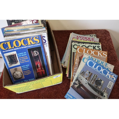 29 - Lyle price guide to clocks and watches, a selection of hardback clock related books and clock magazi... 