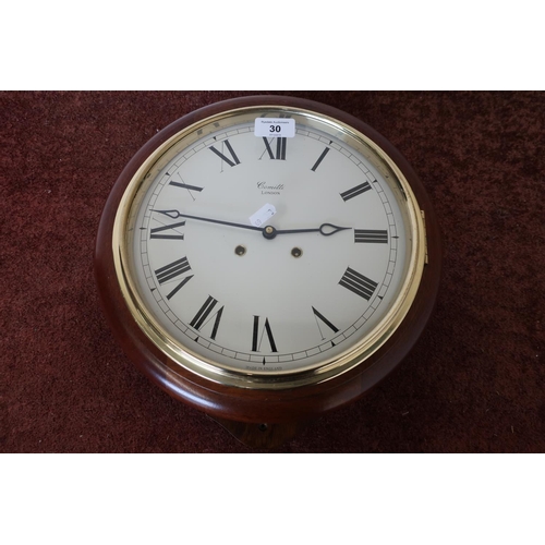 30 - Comitti London mahogany cased striking wall clock