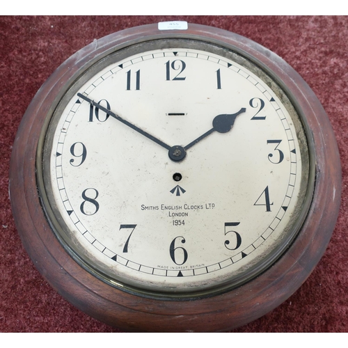 455 - Mid 20th C Smiths dial wall clock, the dial marked with crows foot ordnance mark and Smiths English ... 