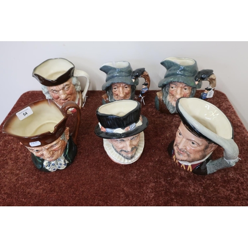 54 - Six Royal Doulton character jugs