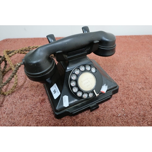 98 - Vintage GPO black bakelite telephone