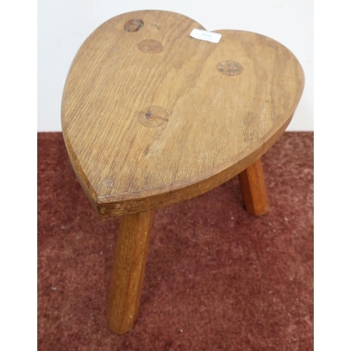 454 - Alan Grainger 'Acornman' stool heart shaped top on octagonal splay legs