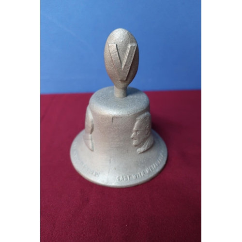 1 - Cast alloy WWII RAF Benevolent Fund Victory bell, cast with metal from German aircraft shot down ove... 