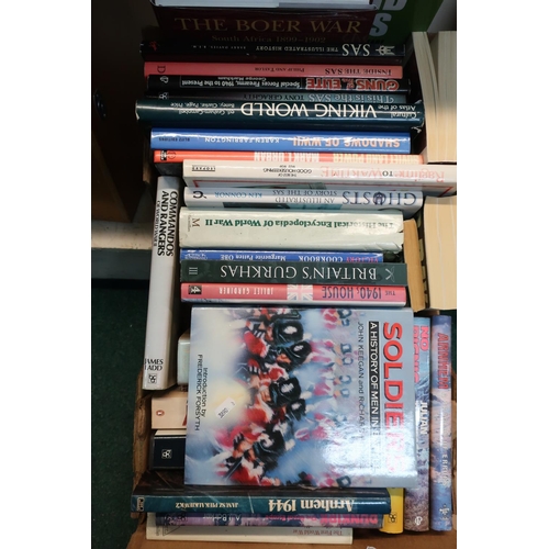 126 - Box containing a large collection of military related books on various subjects and periods